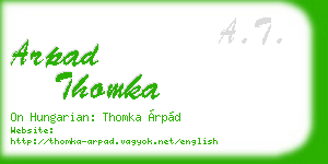 arpad thomka business card